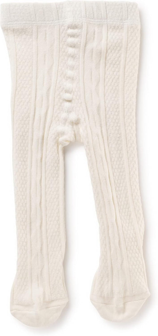 Silky Toes Luxurious Cotton Tights for Baby Girls 1 Pk Cable Knit Winter Footed Leggings