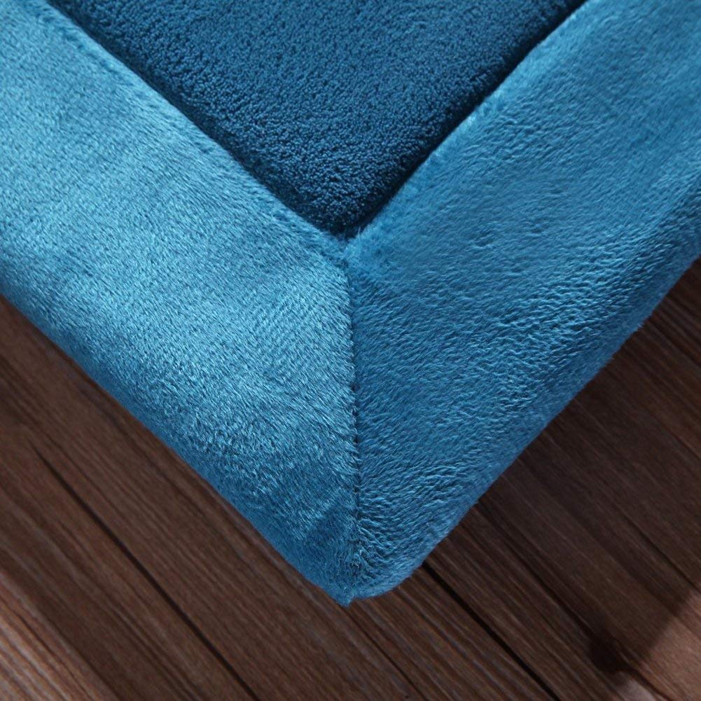 Loartee Coral Velvet Crawling Rug (5.0'x 6'8", Blue) for Toddler Children Play Area Rug Yoga Mat Exercise Pad Carpet