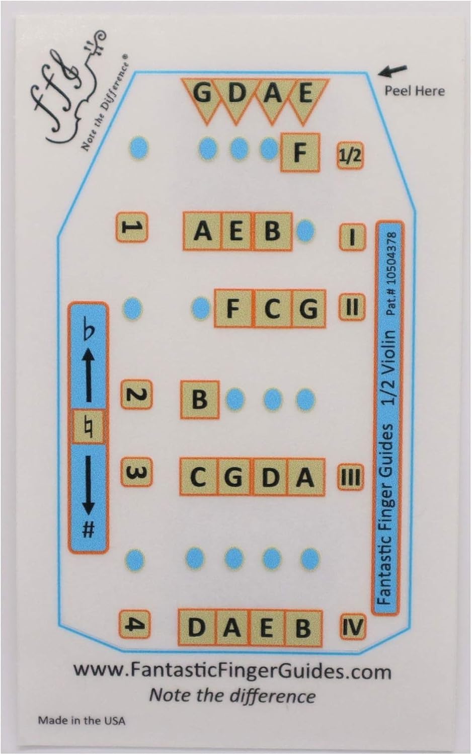 Fantastic Finger Guide for Violins Kids/Adult Beginner | Stringed Musical Instruments | Fingerboard and Fretboard Stickers for Learning All Notes | Play or Fiddle (1/2)