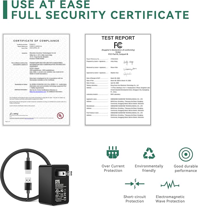 Bottle Warmer USB Charging Cable Cord, FITE ON Travel Bottle Warmer Wall Charger + Power Cord Compatible with BOLOLO/YIGU/Babymoov/Flashstar/BINGONE Portable Milk Warmer and More