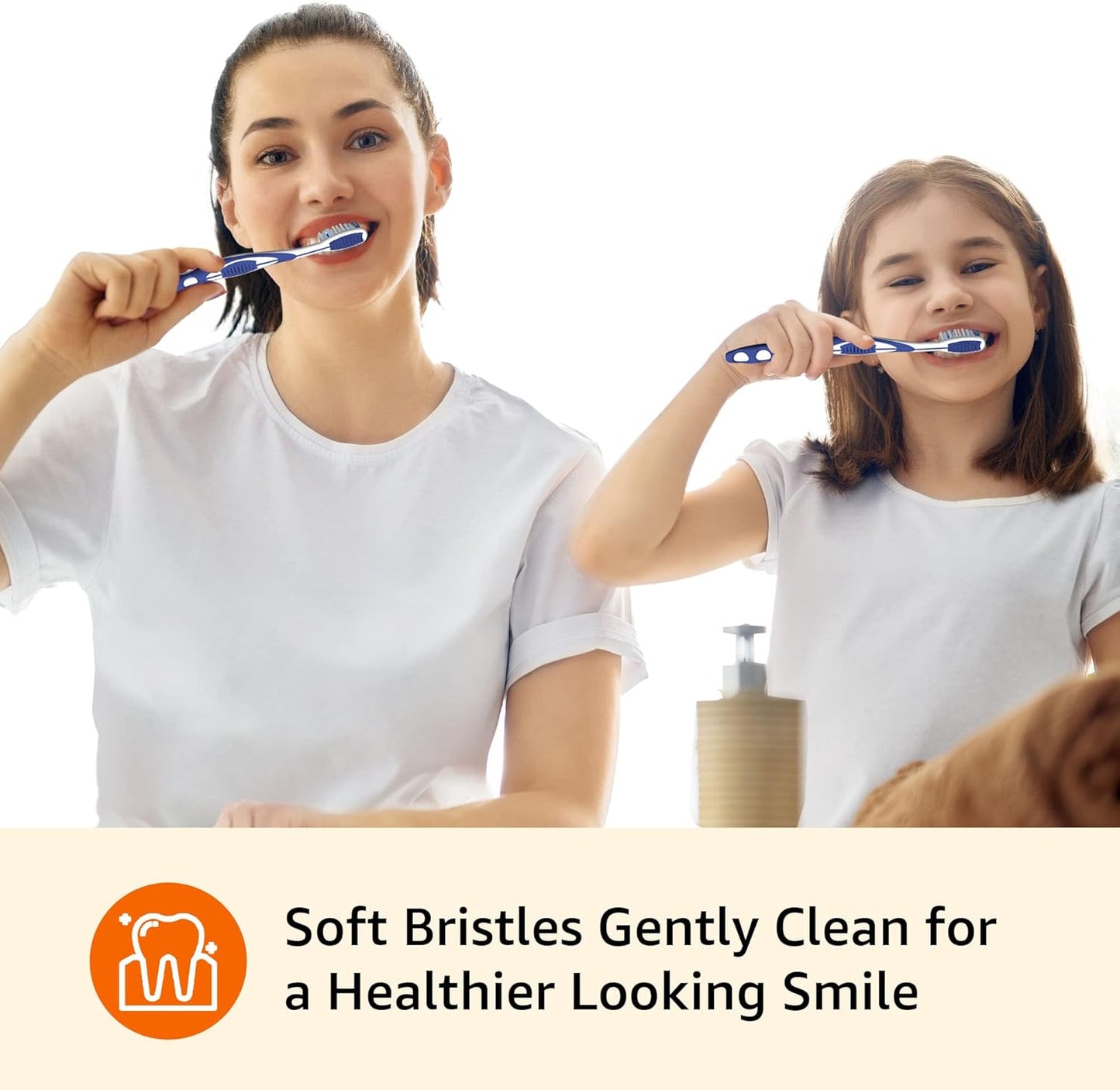 Amazon Basics Orbit Toothbrushes, Soft, Full, 4 Count, Assorted Colors (Previously Solimo) (Pack of 3)