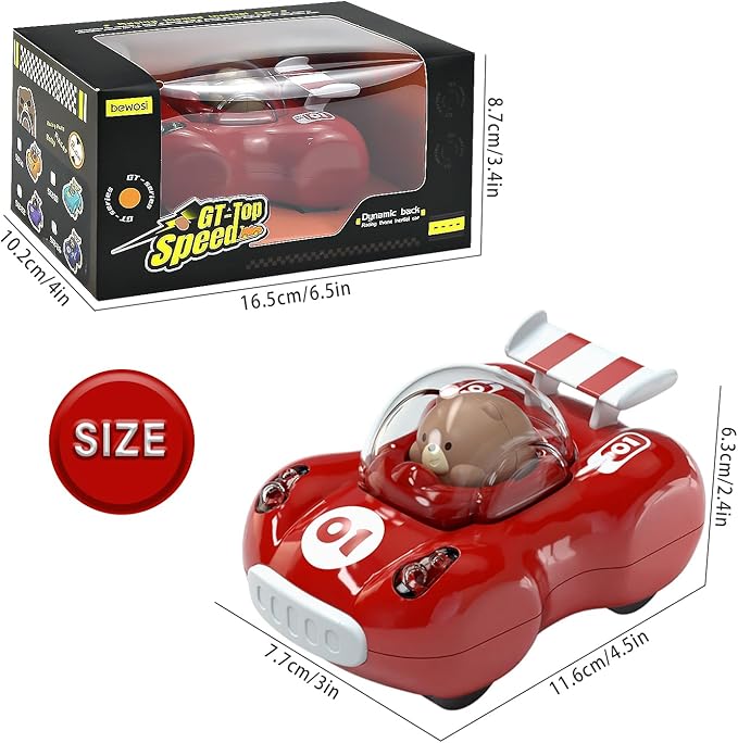 12-18 Months Toddler Pull Back Car Toys for 1 2 3 Years Old Boys and Girls Kids Trucks Toys 1-3 Years Old Baby Car Birthday Gift (Red)