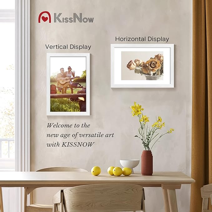 12x18 Poster Frame 2 Pack, Textured White Solid Wood Picture Frame, Wall Hanging