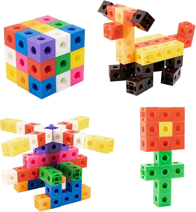 100 Piece Linking Cubes Set, Counting Blocks, STEM, Connecting Blocks, Math Manipulatives, Educational Toys for 5 Year Old