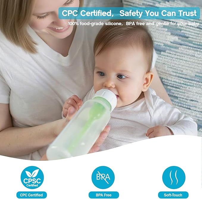 Sippy Straw Nipple for Dr. Brown's Narrow Baby Bottle & Glass Bottles and Narrow Sippy Spout Bottles,Leak-Proof Replacement Silicone Bottle Nipple BPA-Free, 8m+, 2 Count