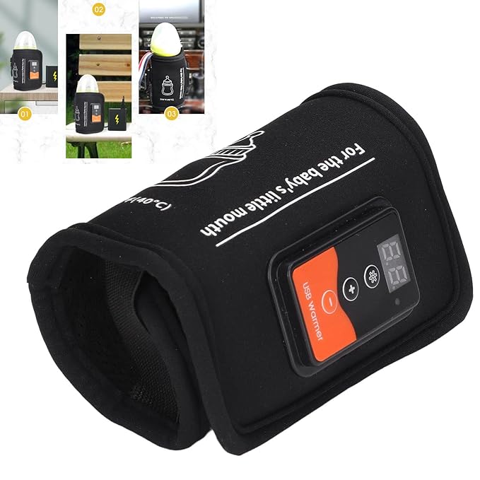 Bottle Warmer, Milk Warmer Bag Constant Temperature Quick Heating with LCD Display and Accurate Temperature Control Car Heat Thermal Breast USB Bottle Warmer for Home Outdoor Indoor Traveling Driving