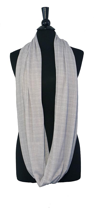 LK Baby Infinity Nursing Scarf Breastfeeding Cover Ultra Soft Premium Jersey Polyester- 100% AZO free and Safe for Baby (Light Grey Pattern)