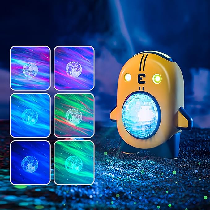 Galaxy Star Projector for Kids, 6 Colors & 5 White Noise Ceiling Night Light with Remote Control, Northern Lights Projector Gifts for Girls Boys Adults,Bedroom Party Decoration (Yellow)