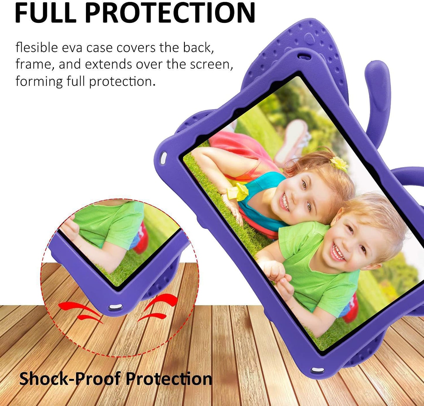 Fire HD 10 Kids Tablet 11th Gen 2021 2023 Case 10.1 Cute Butterfly Kids Pro Case with Stand Light Weight EVA Rugged Shockproof Heavy Duty Kids Friendly Full Cover for Kids Girls (Purple)
