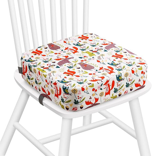 Zicac Portable Seat Cushion Washable with Non-Slip Bottom, Detachable Strong Support Cushion for Toddler Kids Baby Infant (White Forest)