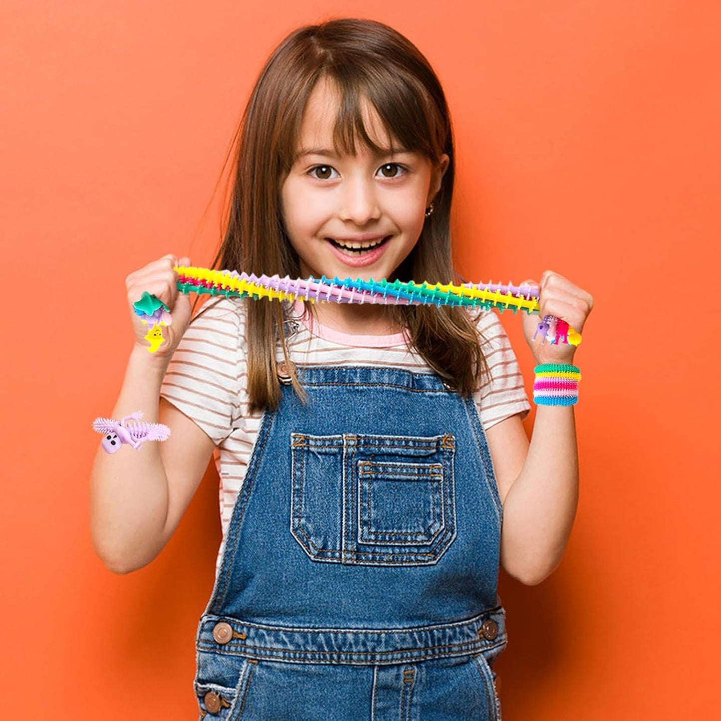 50 Pack Halloween Stretchy Strings Fidget Toy,Stress Relief and Anti-Anxiety Toy,Colorful Sensory Plaything with Witch Pumpkin Ghost Bat for Kids,Gifts,Party Favors,Adults,Boys,Girls