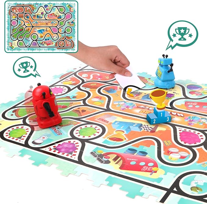 REMOKING Magic Inductive Robot Toys，Creative Track Puzzle Race Game，Learning and Educational Toys for Boys & Girls 3 Years and Up，Party and Birthday Gifts