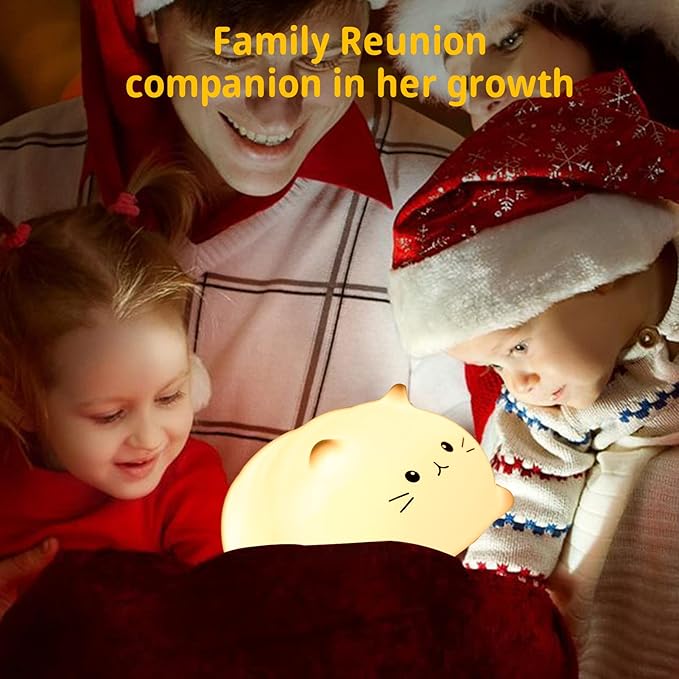 Tremdwoto Cat Night Light for Kids,Cute Colorful Night Light Baby Girl Squishy Night Lights Lamp 3 Hour Timer Kitty Light USB Rechargeable Nursery Lamp Nightlight ，Gifts for Boys and Girls