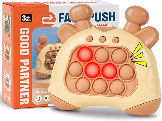 Fast Push Game, Stocking Stuffers for Kids 8-12, Fidget Toys for Kids, Fast Push Bubble Game, Pop Game It Fidget Sensory Toys, Christmas Birthday Gifts for 3-12 Year Old Girls Boys (Coffee Deer)