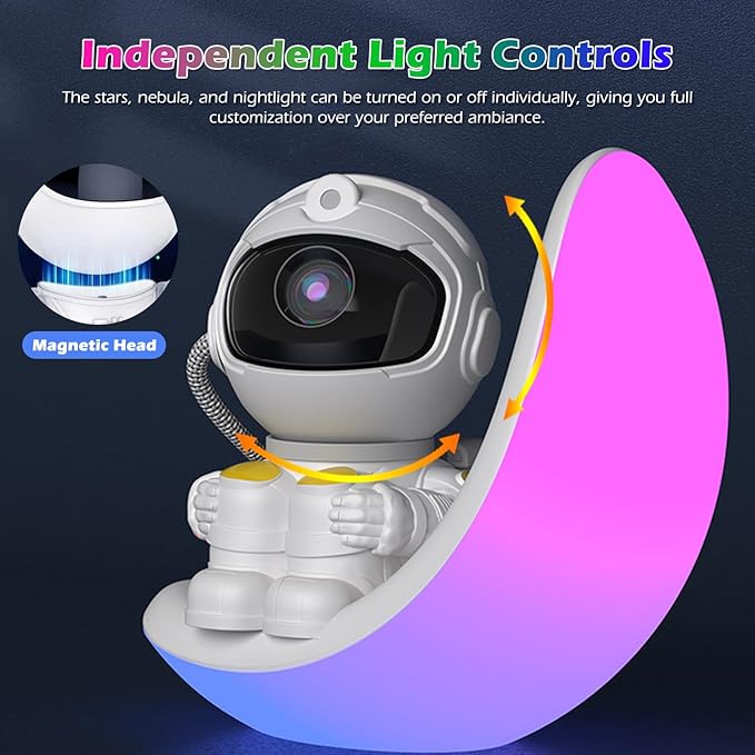 Galaxy Projector - Astronaut Galaxy Projector with Built In Speaker, Remote Star Projector for Bedroom & Ceiling, Night Light for Kids, Adults, Party/Room Decor, Christmas/Birthday Gift