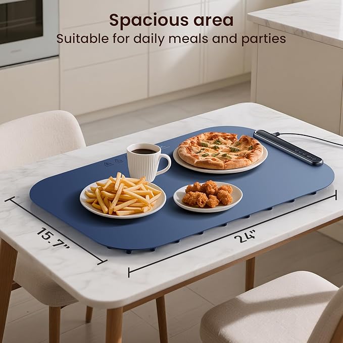 Food Warming Mat, Food Warmer Chafing Dishes, Roll Up SiliconeFood Warmers,3 Heat Settings,Easy Clean&Storage,Large Warming Tray, Portable Food Warm pad For Home Buffets Party Thanksgiving