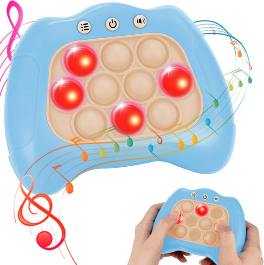 Fast Push Bubble Game, Light-up Pop Game Fidget Toys for Kids and Adults, Electronic Handheld Quick Push Bubble Game, Stress Relief Toys for 6 7 8 9+ Year Old Boys & Girls (Blue)
