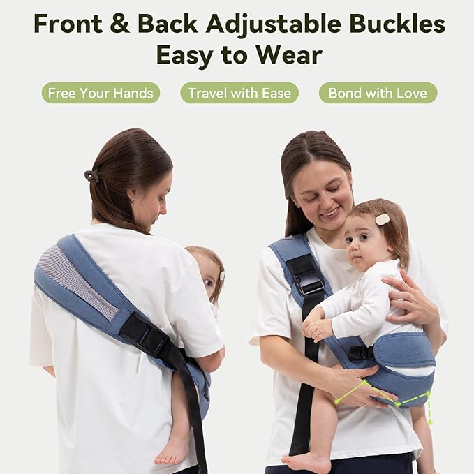 Baby Carrier Newborn to Toddler-Adjustable Baby Sling Carrier,Toddler Carrier for 25-60lbs,Comfortable Baby Sling for Hands-Free Carrying (Blue)