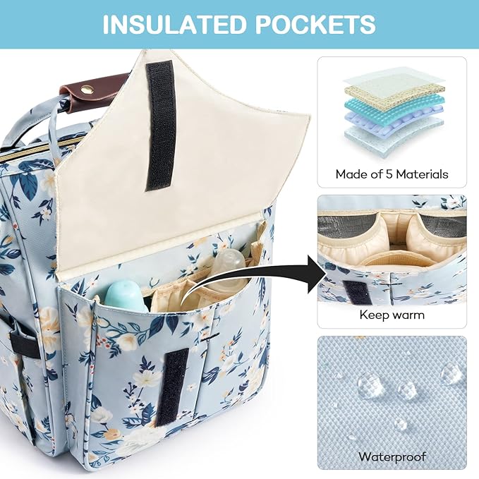 LitBear Diaper Bag Backpack, Fashion Large Capacity Multifunction Nappy Bags