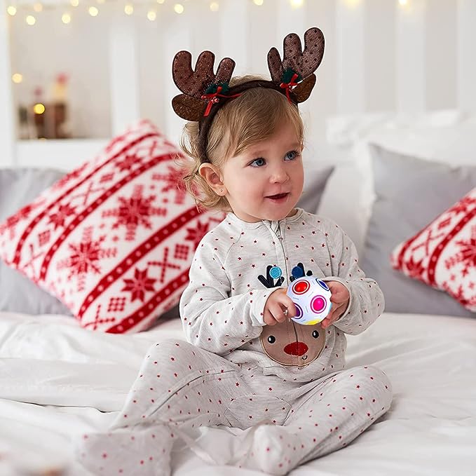 Vdealen Magic Rainbow Puzzle Ball, Fidget Ball Puzzle Brain Teaser Fidget Toy for Boys & Girls- Birthday Party Easter Valentines Christmas Stocking Stuffers for Kids Teen & Adults(Off White)