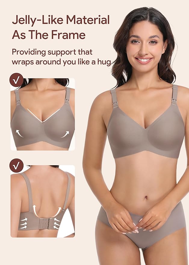 Maternity Nursing Bras Wireless Seamless Ultra-Soft Comfort for Breastfeeding Pregnancy Easy One-Handed Access Sleep Bra