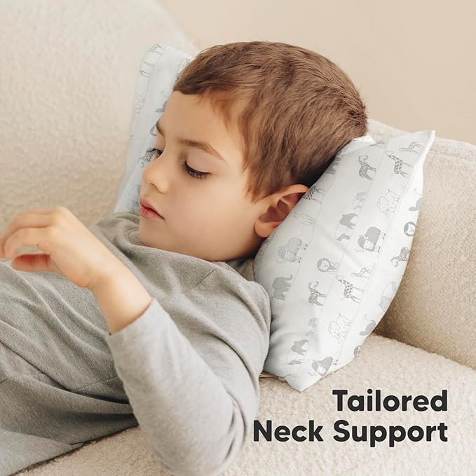 Toddler Pillow with Pillowcase - 10x18 My Little Dreamy Kids Travel Bed Pillows for Sleeping, Organic Cotton Small Pillowcase, Soft & Breathable, Machine Washable, Toddlers 2-5 Years Old (Savannah)