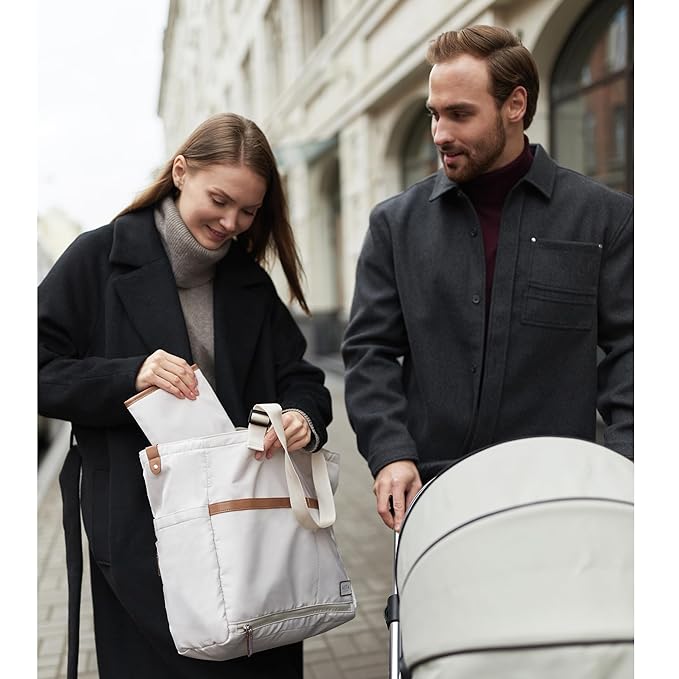 Diaper Bag Tote,Baby Diaper Bags,Convertible Diaper Bag Backpack,Crossbody Tote Bag for Women,Stylish Shoulder Bag with Changing Pad,Baby Registry, Work Tote,Travel Gym Bag,White