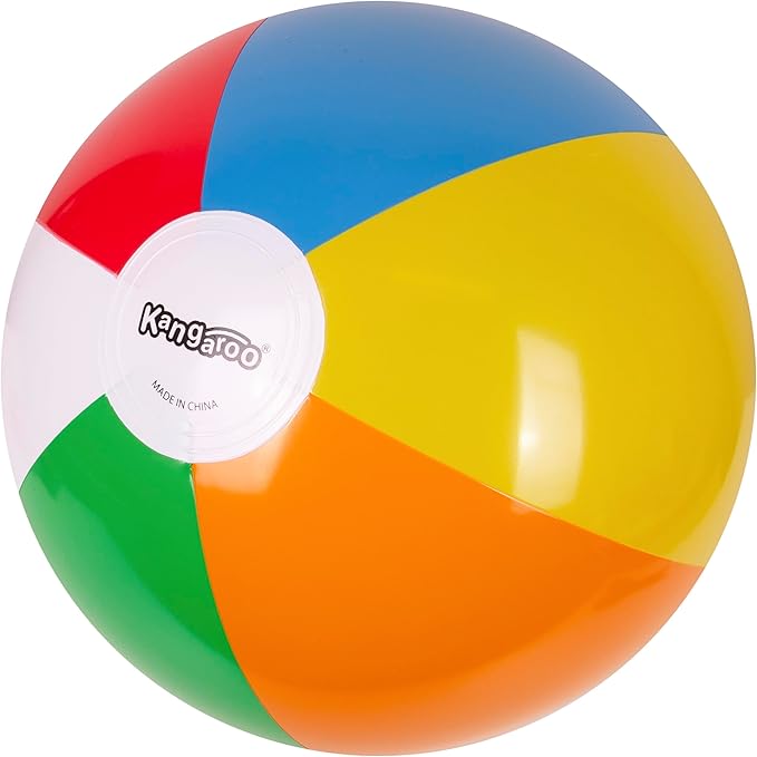 Kangaroo 12-Pack Inflatable Beach Balls Bulk for Kids & Adults I Inflatable Pool Party Favors Swimming Pool Toys I Kids Beach Toys for Beach Games