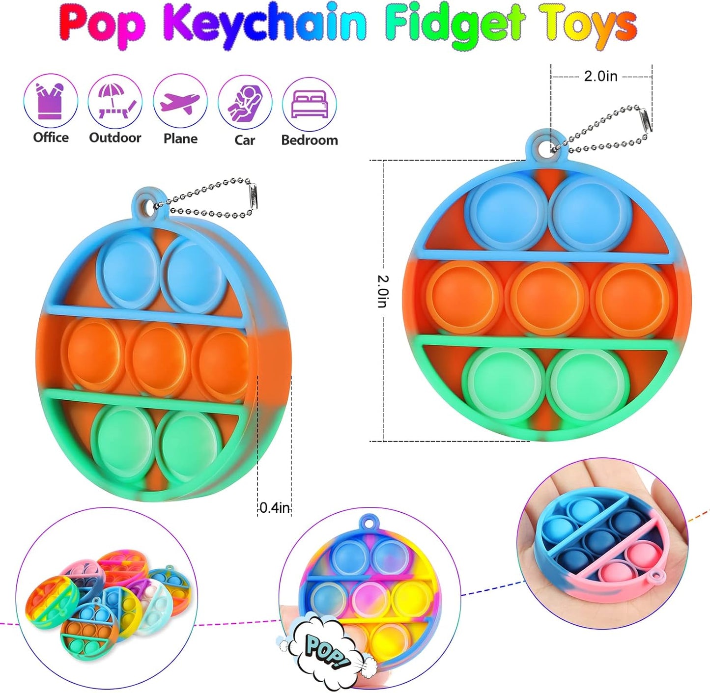 Pop Fidget Toys Bulk Its Party Favors for Kids 4-8 8-12 30 Pack Mini Pop Keychain It Fidgets for Kids Toys Classroom Prizes Easter Basket Stuffers for Toddler Sensory Toys Birthday Goodie Bag Stuffers