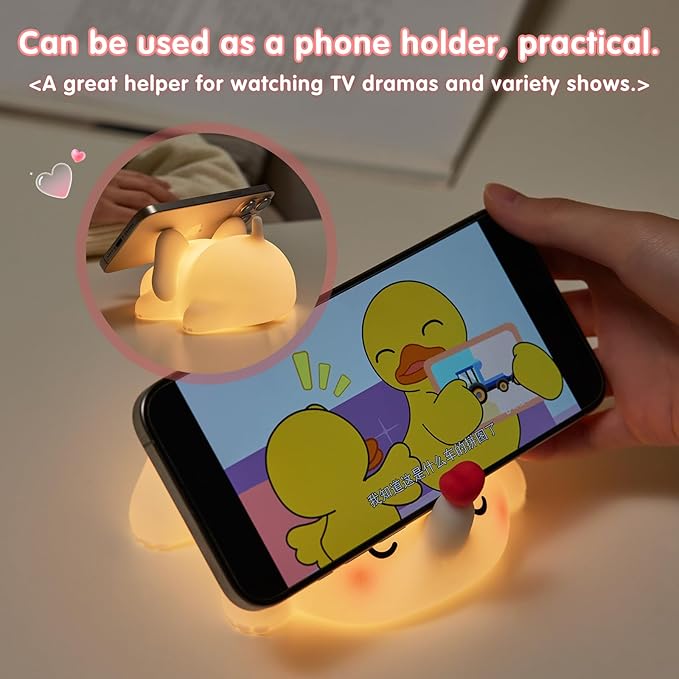 Sweet Heart Elephant Night Light, LED Squishy Novelty Animal Cute Lamp, Food Grade Silicone Nightlight, Dimmable Light Up Elephant Decor for Room College, Boys Girls White Elephant Gifts