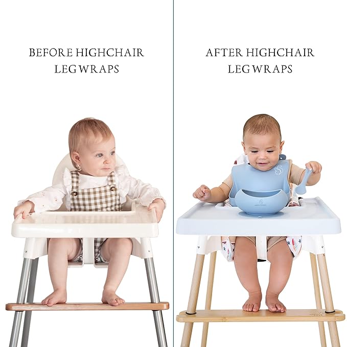 Nibble and Rest Highchair Decorative Leg Wraps, Bamboo Style, Highchair Accessories, Compatible with IKEA Antilop Highchair, Includes 4 Pre-Cut Adhesive Strips