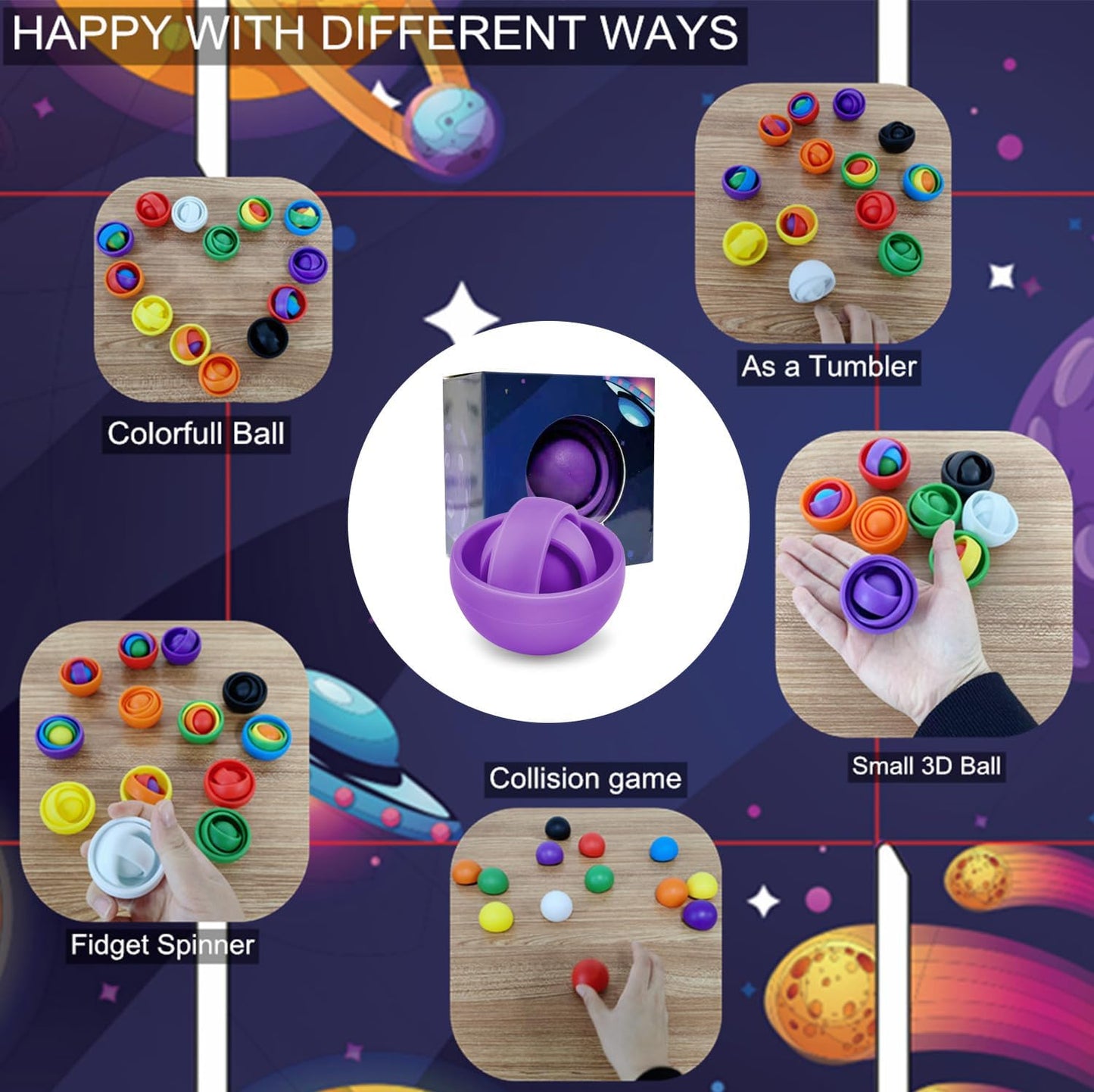 Fidget Toys, 3D Teen Boys Fidgets Spinners, Relief Stress and Exercise Fingers Hand Ball Fidgets Gyroscope, Best Gifts for Boys, Girls, Adult Birthday Games(1PACK)