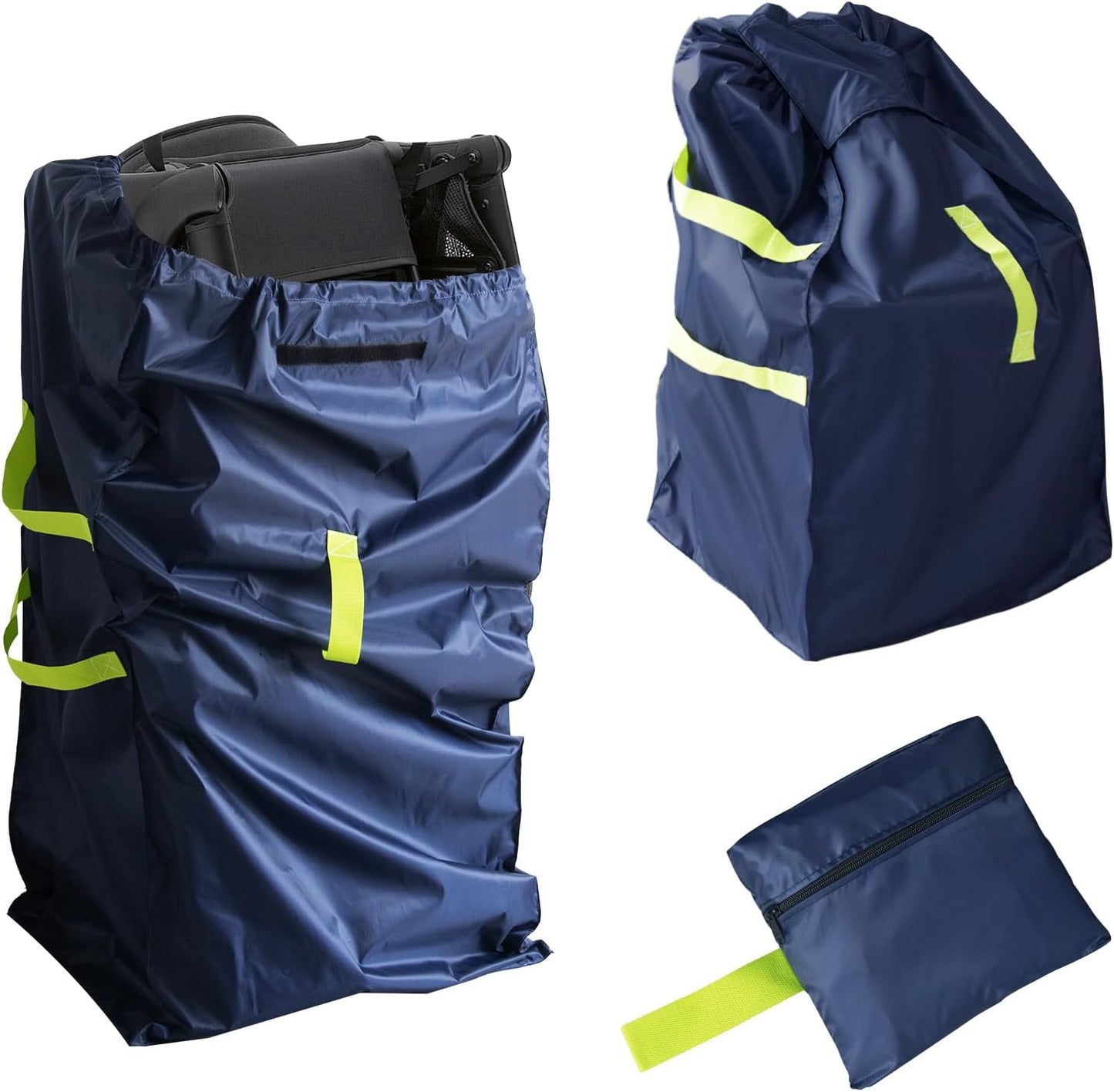 Gate Cheak Stroller Bag for Airplane Travel, Standard or Double Stroller Travel Bag For Airplane, Waterproof Travel Carry Bag, Large Stroller Cover, Navy
