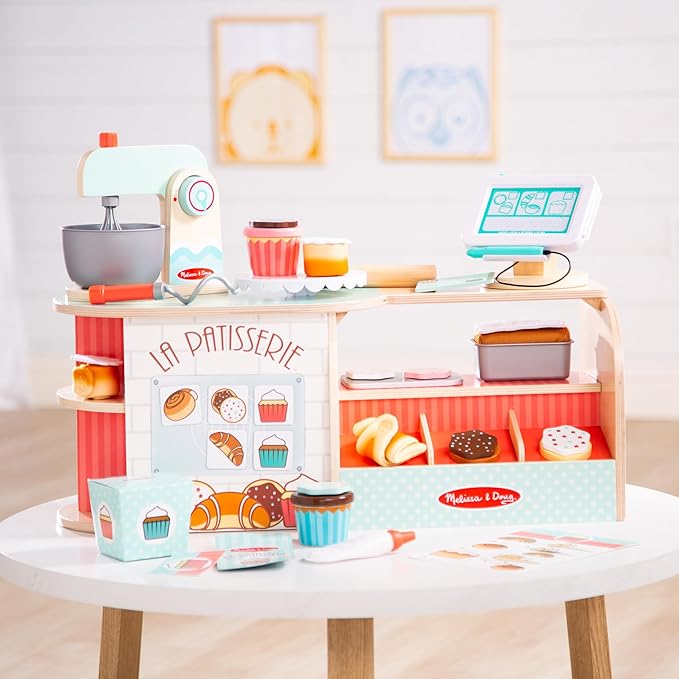 Melissa & Doug Wooden La Patisserie Bakery (39 Pieces) - FSC Certified