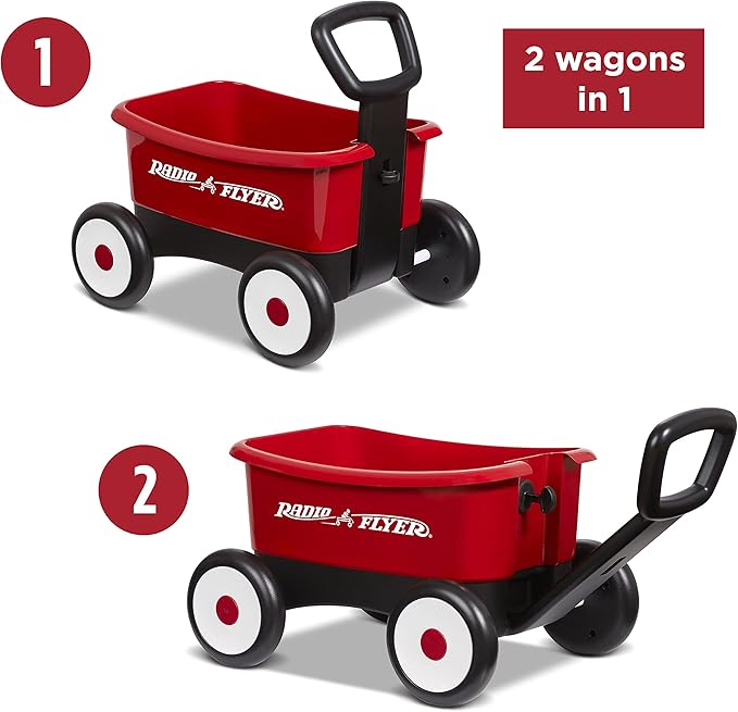 Baby Walker Wagon, Baby Toy Cart, Wagon for Kids, Toddler Toys 1-2, Radio Flyer Push & Pull Walker, Red, for Ages 1-4 Years