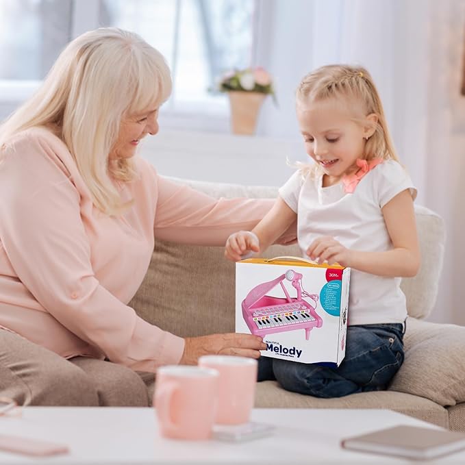 Piano Keyboard Toy for Girls-1 2 3 Year Old Girls First Birthday Gift -24 Keys Toddler Piano Multifunctional Musical Electronic Toy