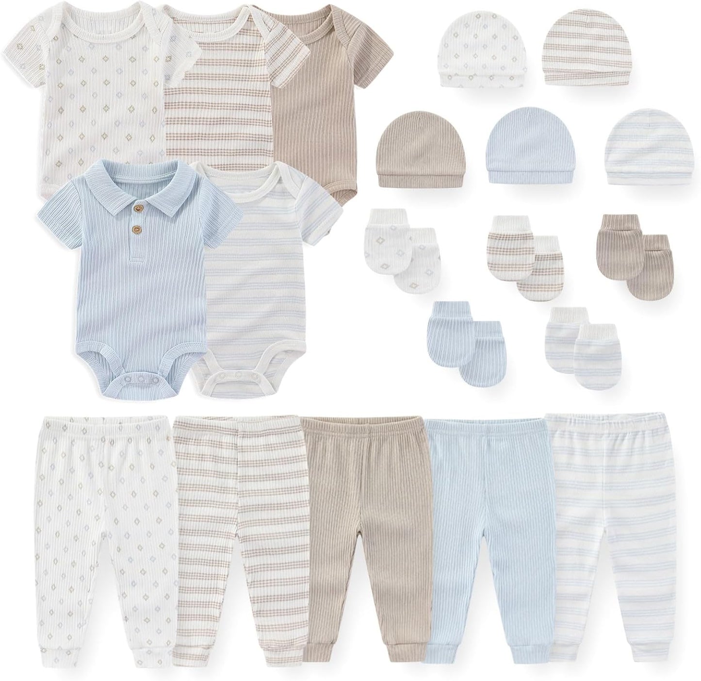 Unisex Baby Boy Girl Bodysuits Sets 20 Pack Cotton Casual New Born Clothes Comfort Infant Outfit Essentials