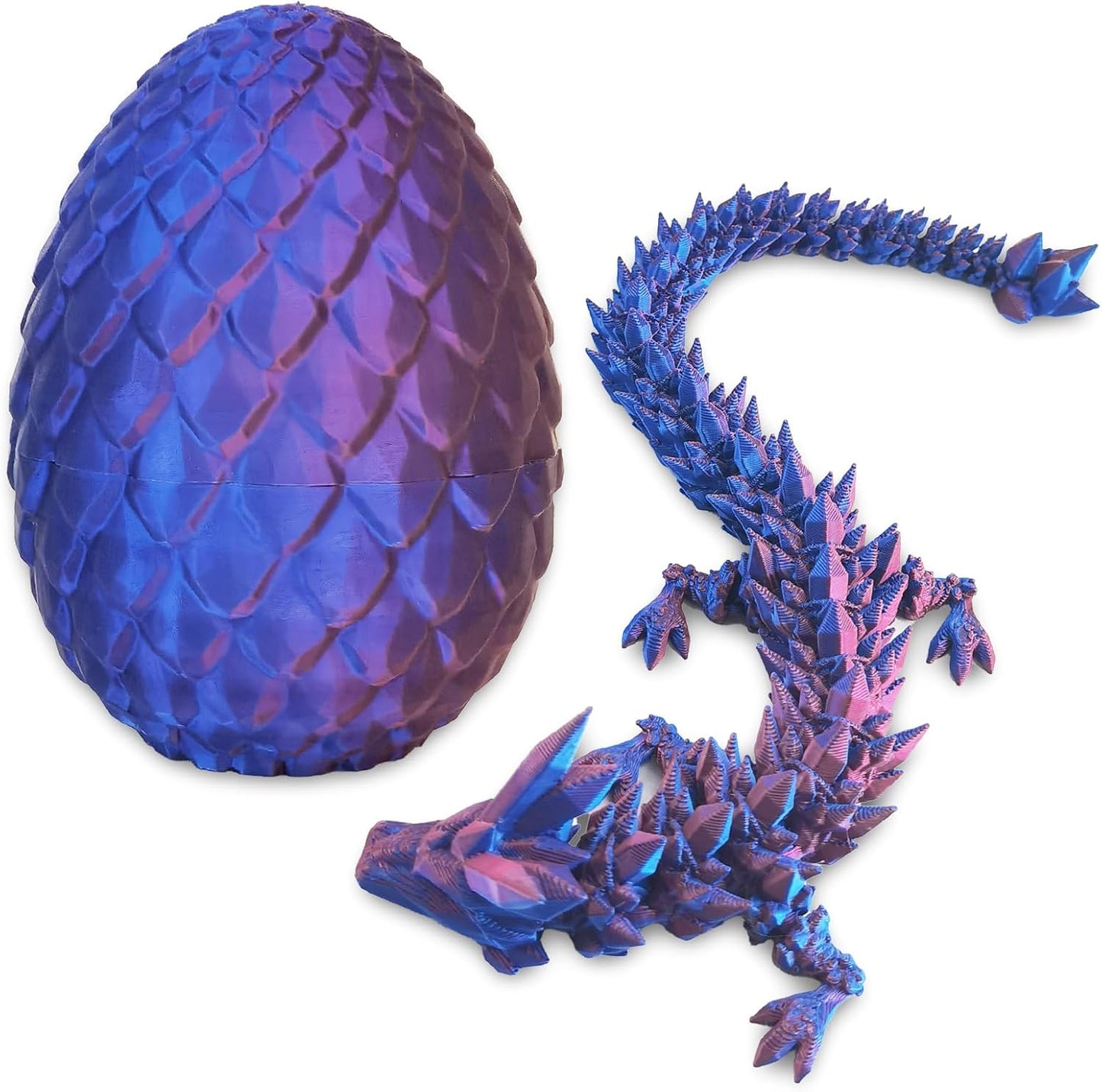 Dragon Egg, Easter Egg with Pet Dragon, 3D Printed Dragon, Crystal Dragon Fidget Toy, Articulated Dragon Eggs Fidget Toy Surprise for Adults