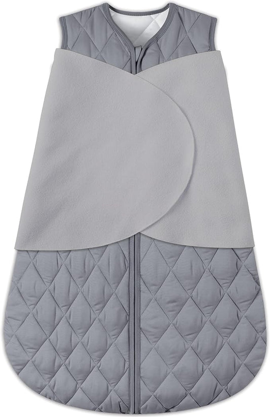 Newborn Sleep Sack Baby Swaddle,3-Way Adjustable Wearable Blanket,Swaddling Sleeping Bag,TOG 2.5 (Gray, 6-12 Months)