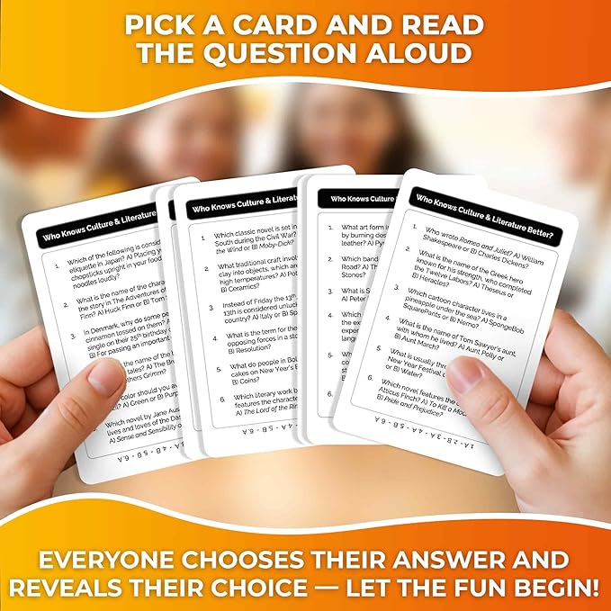 QUOKKA Board Games for Kids 8-12 and Family - Educational Card Game for Kids Age 12+ - Who Knows Culture and Literature Better? - 500+ Questions - Trivia for Family Game Night and Travel Fun