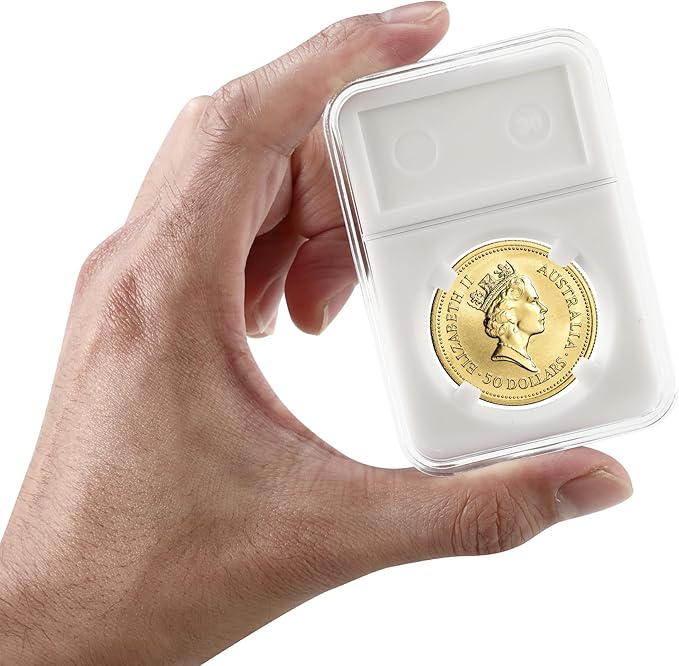 10-Pack Silver Dollar Coin Holder, 40mm Collection Coin Holder, Clear Acrylic Coin Slab Protectors and Display Case for Morgan, Peace, IKE Silver Coin, Four-Point Fixation Coin Capsules