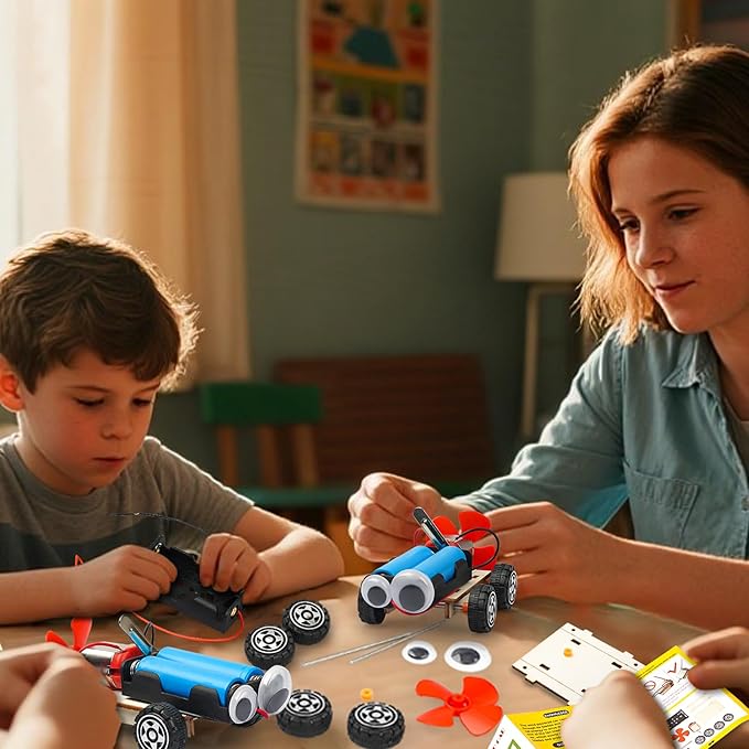 STEM Science Kits for Kids Age 8-12, 6 Set Wind-Powered Cars Science Experiments 6-8 8-10, Wood Building Crafts Kit for Boys Girls, School Classroom STEM Projects Toys Gifts for 6 7 8 9 10 12 Year Old