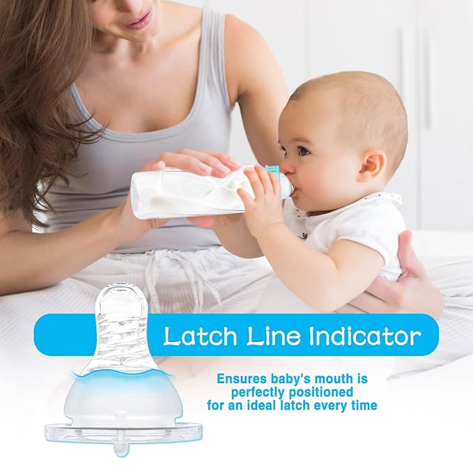 6-Count Silicone Bottle Nipples for Dr. Brown's Narrow Bottles and Evenflo Feeding Classic Standard Neck Bottles, Breast-Like, Anti-Colic Valve, Fast Flow, 6m+