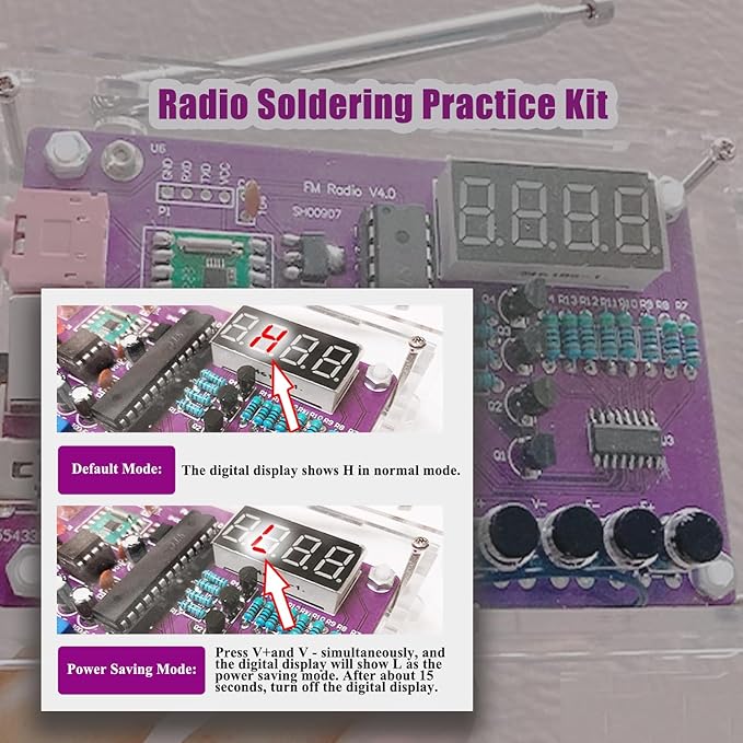 FM Radio Kit Soldering Practice Kit DIY Electronic Kits Radio DIY Kit Digital DIY Soldering Project Kit ISolderStore