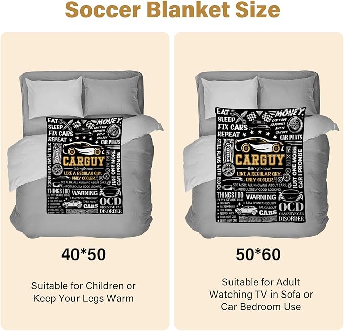 Car Guys Gifts for Men, Blanket Gifts for Dad on Fathers Day, Birthday for Son Grandpa Boys, Soft Thrown Blanket 50" X 60"