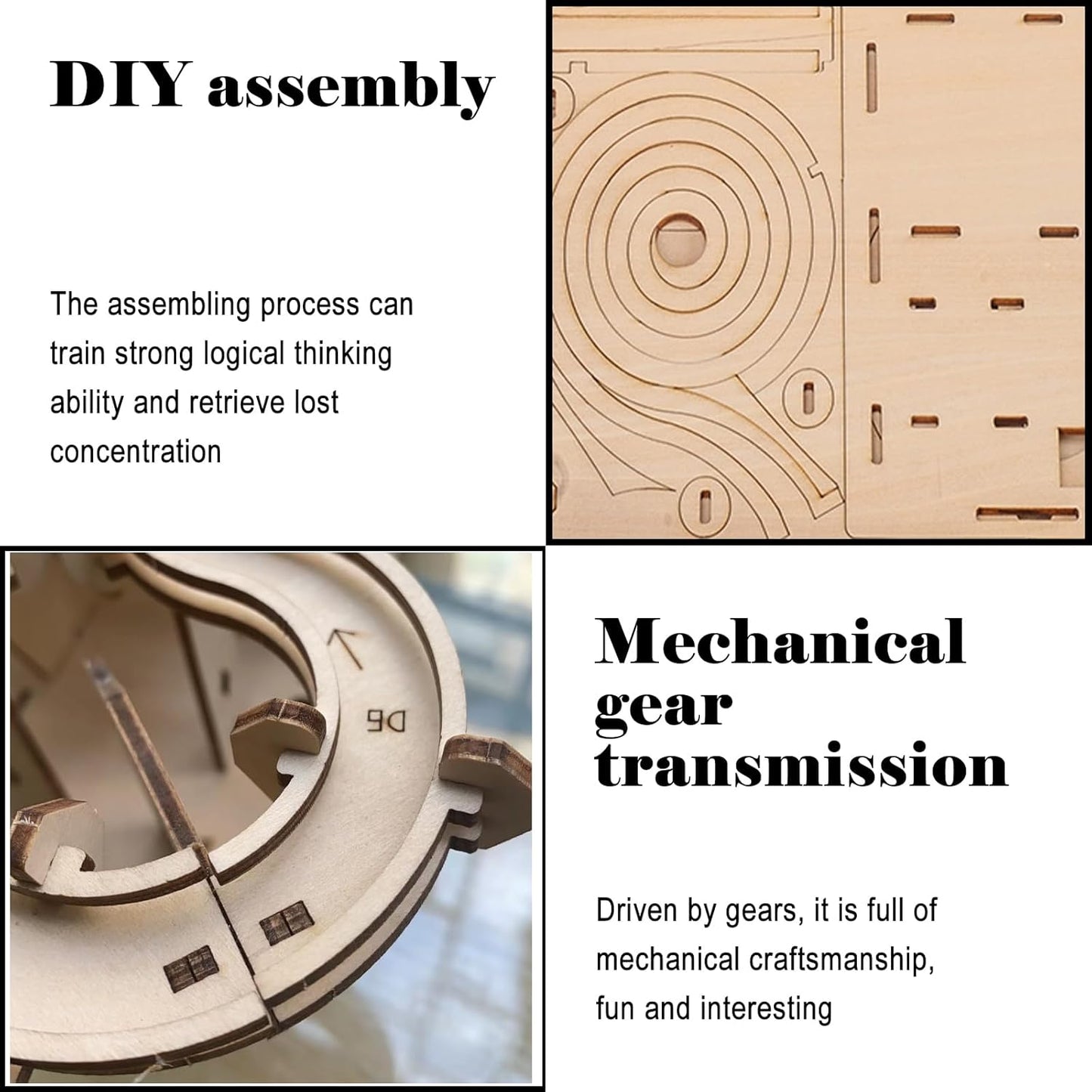 3D Wooden Puzzle Marble Run for Adults Kids - DIY Mechanical Puzzle Assembly Model Building Kit Wood Crafts for Boys and Girls Age 14+ Years Old