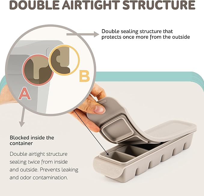 Silicone Freezer Trays with Lid,1oz 6 Section 4Sets - Leak Proof Silicone Freezer molds for Homemade Baby Food Breastmilk, Purees, Vegetables, Baby Food Jars Ice Tray with Lid BPA Free Mix