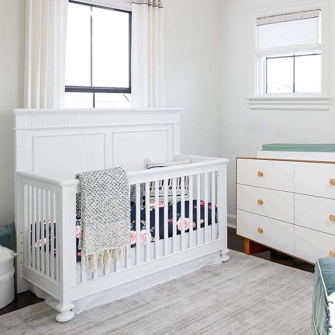 AMROSE 3 Pack Heavenly Soft Crib Sheets for Baby Girls, 28'' X 52'' Fitted Sheets for Crib and Toddler Mattress Pad, Silk Touch Gentle Breathable Microfiber, Floral & Butterfly