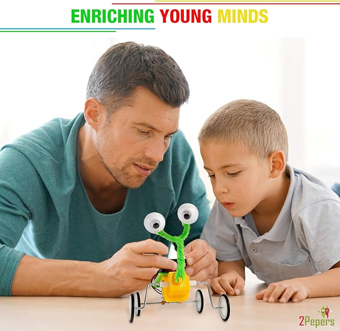 Electric Motor Robotic Science Kits for Kids (4-in-1), DIY STEM Toys Kids Science Experiment Kits,Building Educational Robotics Kit for Boys and Girls,Circuit Engineering Science Project Kits