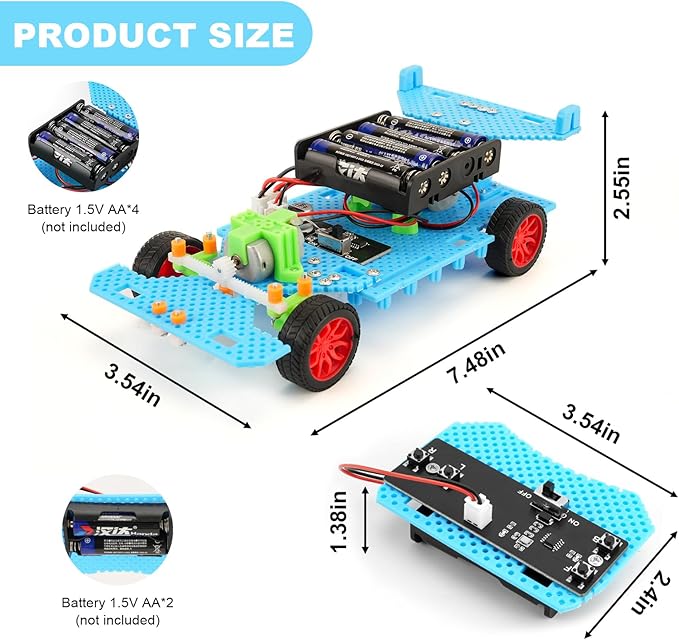 STEM Kits for Kids Age 10-12, Building Remote Control Car, Model Car Kits, Gifts for Boys 10-16, 3D Puzzles Science Educational Crafts, Toys for 10 11 12 13 14 Year Old Boys and Girls